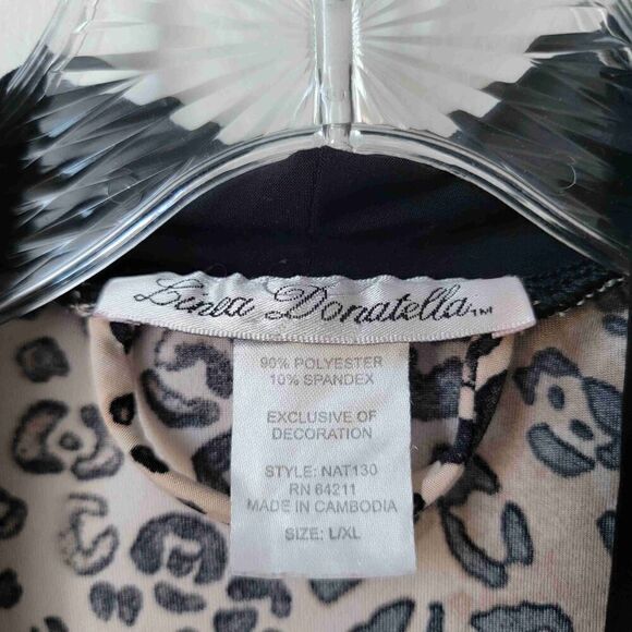 Linea Donatella Leopard Print Robe Babydoll Set Lace Trim Sleepwear Size XL M* - Picture 4 of 11